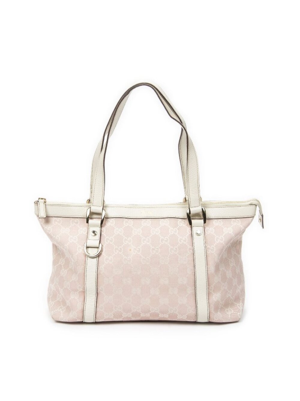 Gucci Abbey Zip Tote Light Pink Ivory GG Canvas